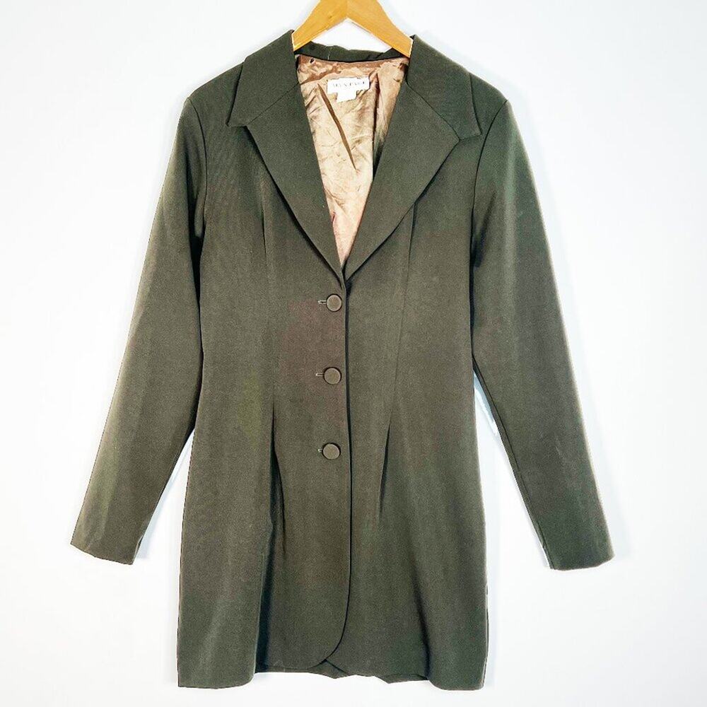 Alyn Paige Vintage Green Long Sleeve Blazer Shift Dress